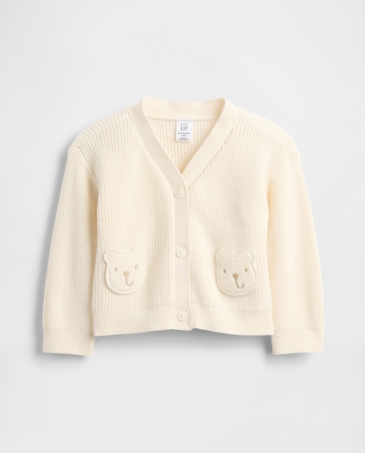 Imagen 0 de Chaqueta de bebé punto con bolsillo de osito