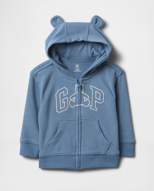 Imagen 0 de Sudadera con capucha y cremallera para bebé vintage con logo de osito suave