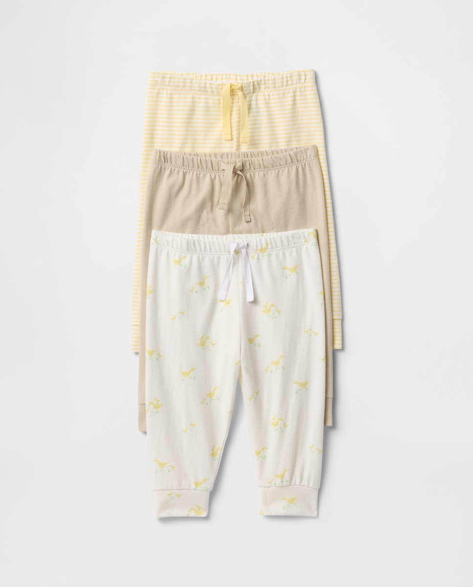 Imagen 0 de Pack de 3 pantalones de algodón, con cintura elástica