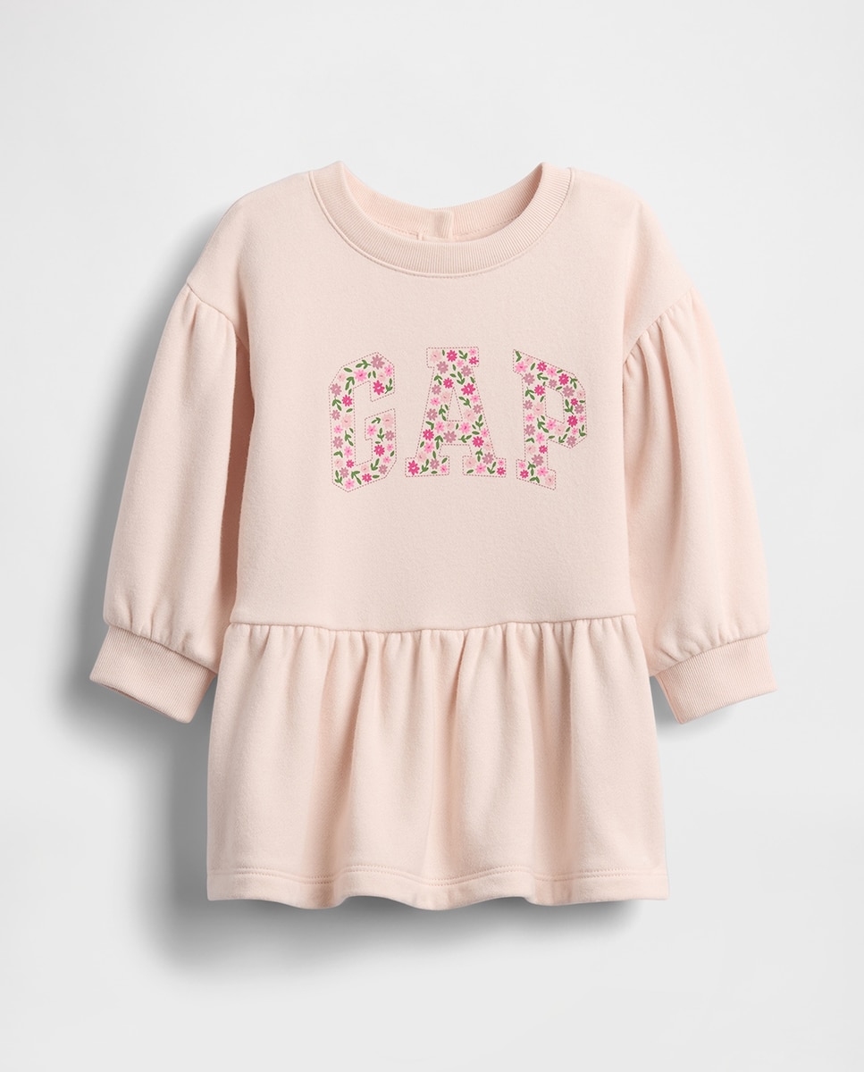Imagen 0 de Vestido de bebé de punto con logo vintage suave