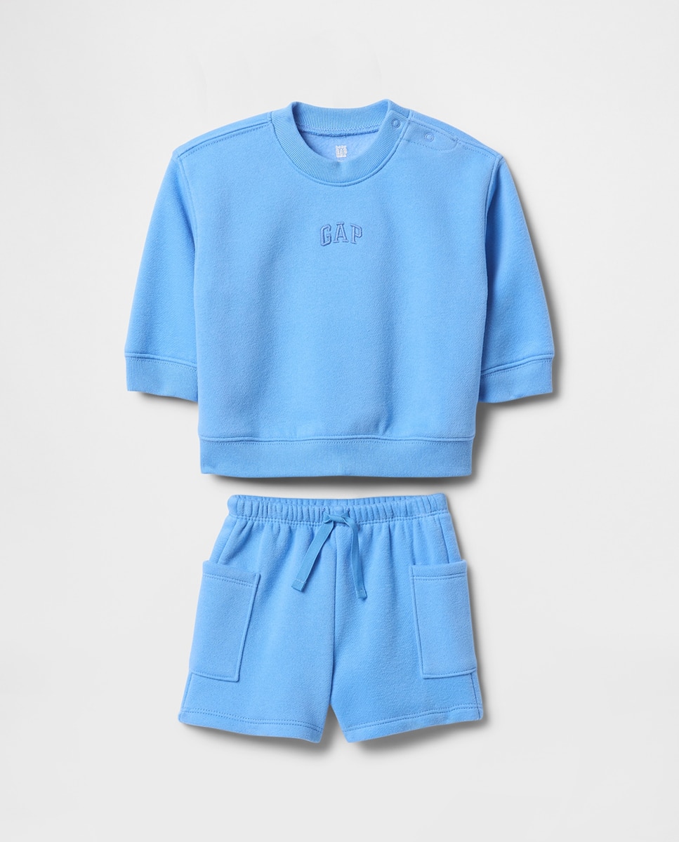 Imagen 0 de Conjunto bebé de shorts deportivos suaves y camiseta manga corta