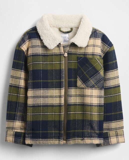 Imagen 0 de Sobrecamisa de bebé tejido de franela con forro polar