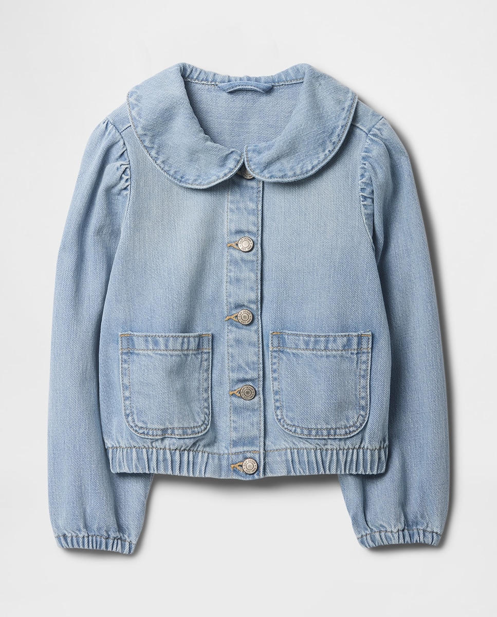 Imagen 0 de Chaqueta cuello bebé botones delantero, bolsillos de parche y bajo elástico de bebé