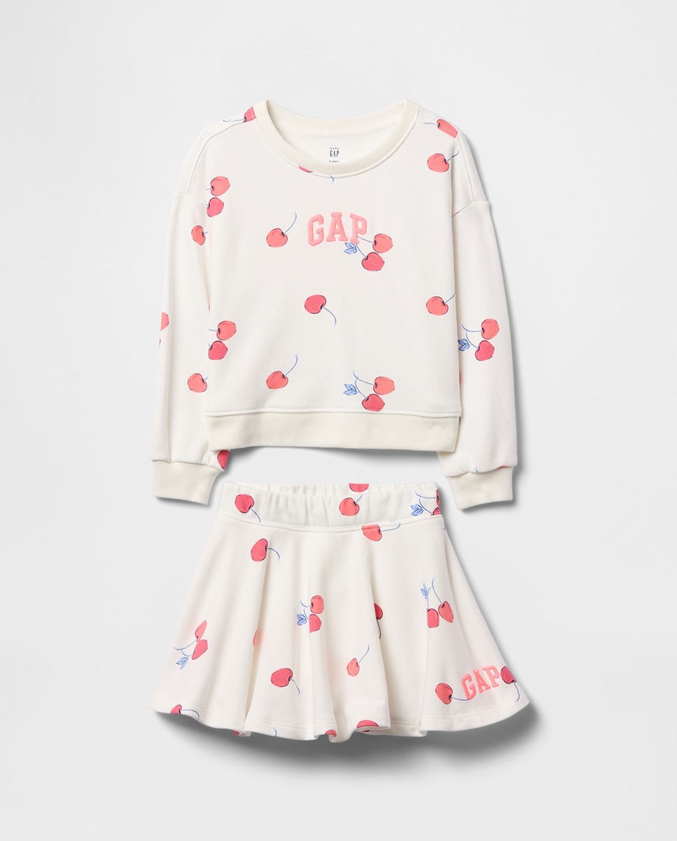 Imagen 0 de Conjunto de sudadera y falda estampado cerezas