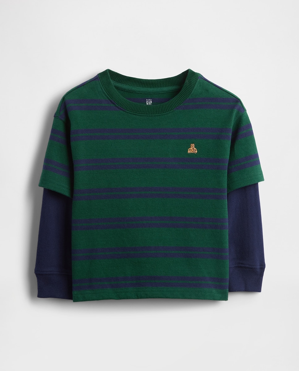 Imagen 0 de Camiseta de bebé efecto doble prenda