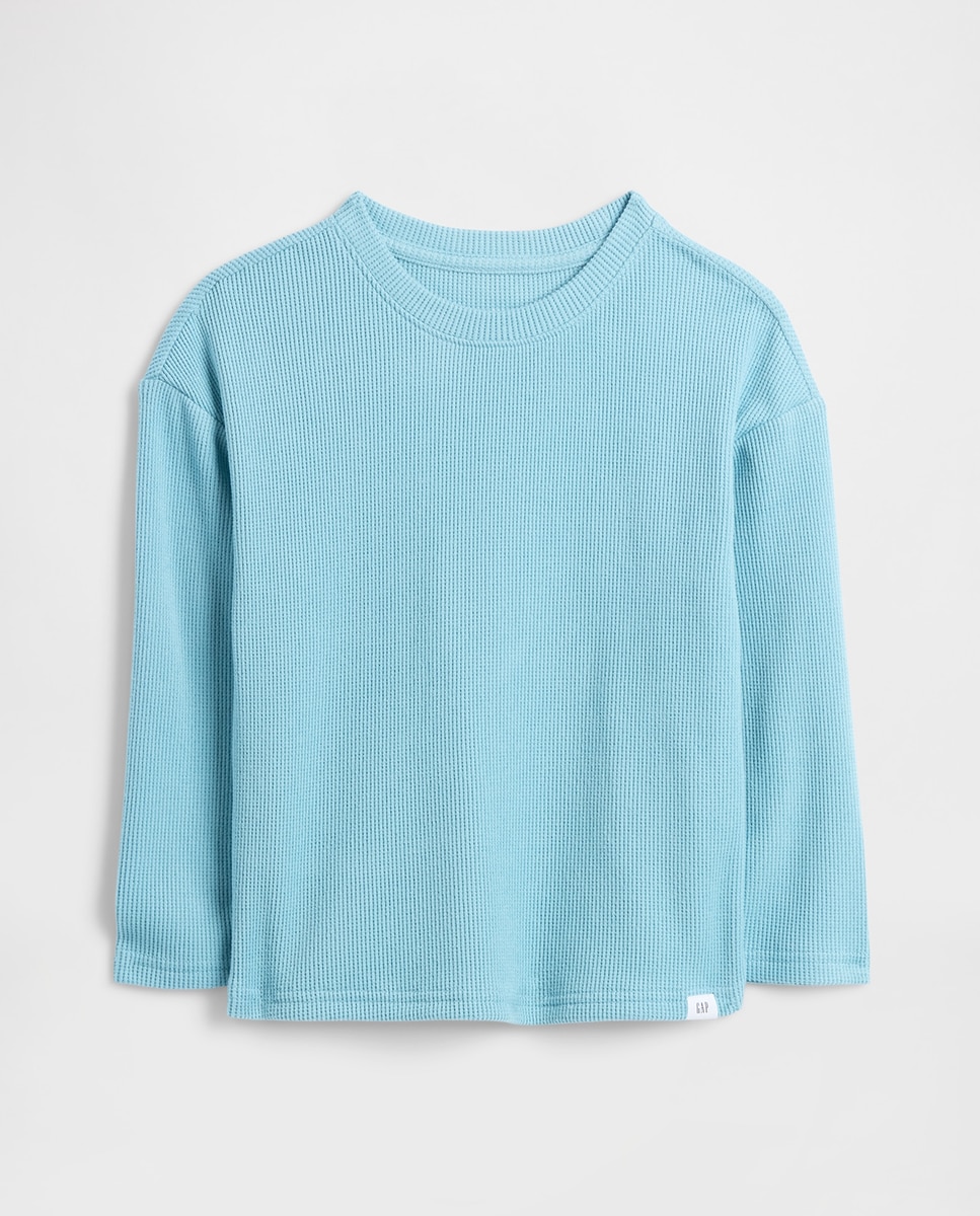Imagen 0 de Camiseta de bebé punto waffle de cuello redondo