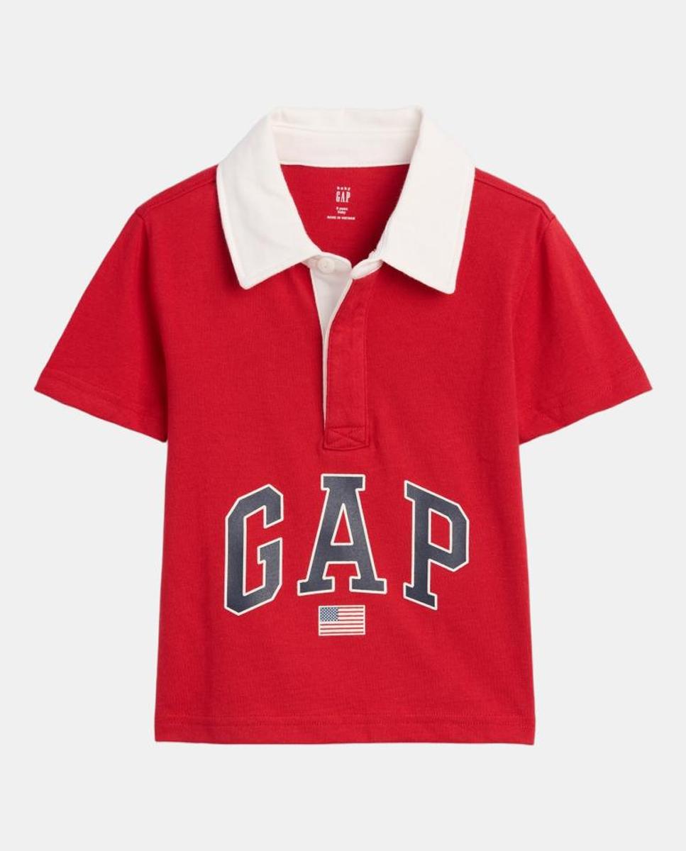 Imagen 0 de Polo de bebé básico de manga corta con logo GAP