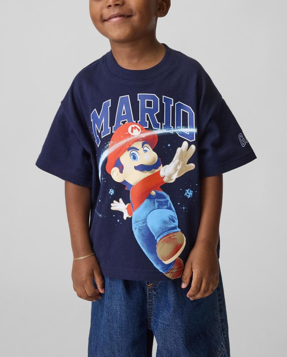 Imagen 0 de Camiseta de niño corte extragrande manga corta estampada