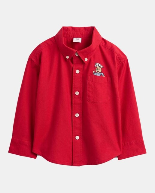 Imagen 0 de Camisa Oxford con cuello abotonado y manga larga de bebé