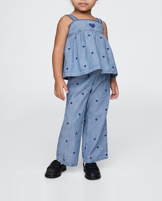 Imagen 0 de Conjunto de camiseta sin mangas y pantalones largos ligeros de bebé niña