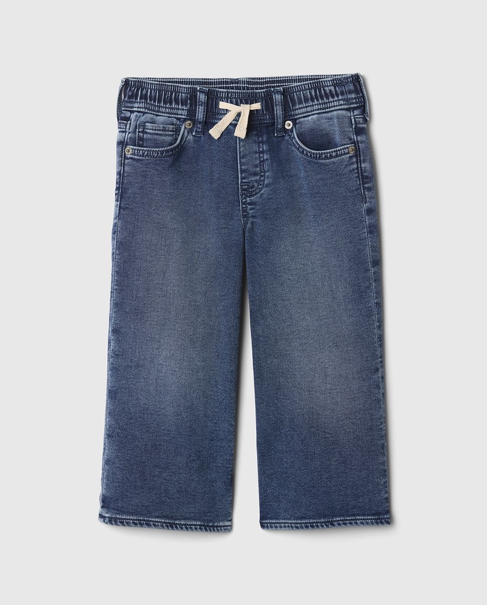 Imagen 0 de Pantalón vaquero con cintura elástica de cordones de niña