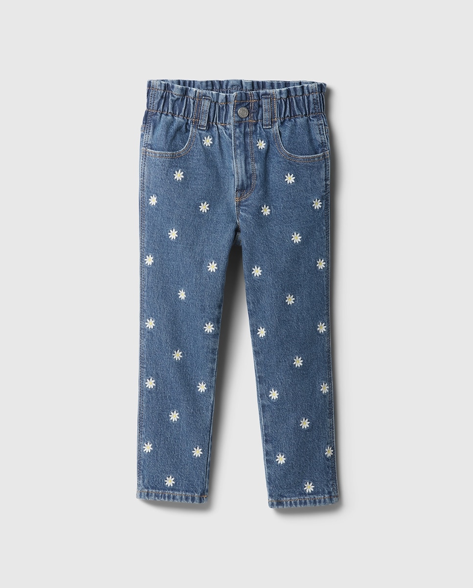 Imagen 0 de Pantalón de bebé vaquero con bordado fantasía