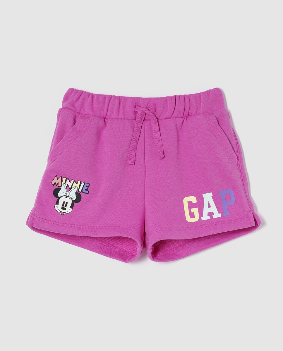 Imagen 0 de Short en suave felpa con logo de GAP y gráfico de Minnie Mouse de bebé