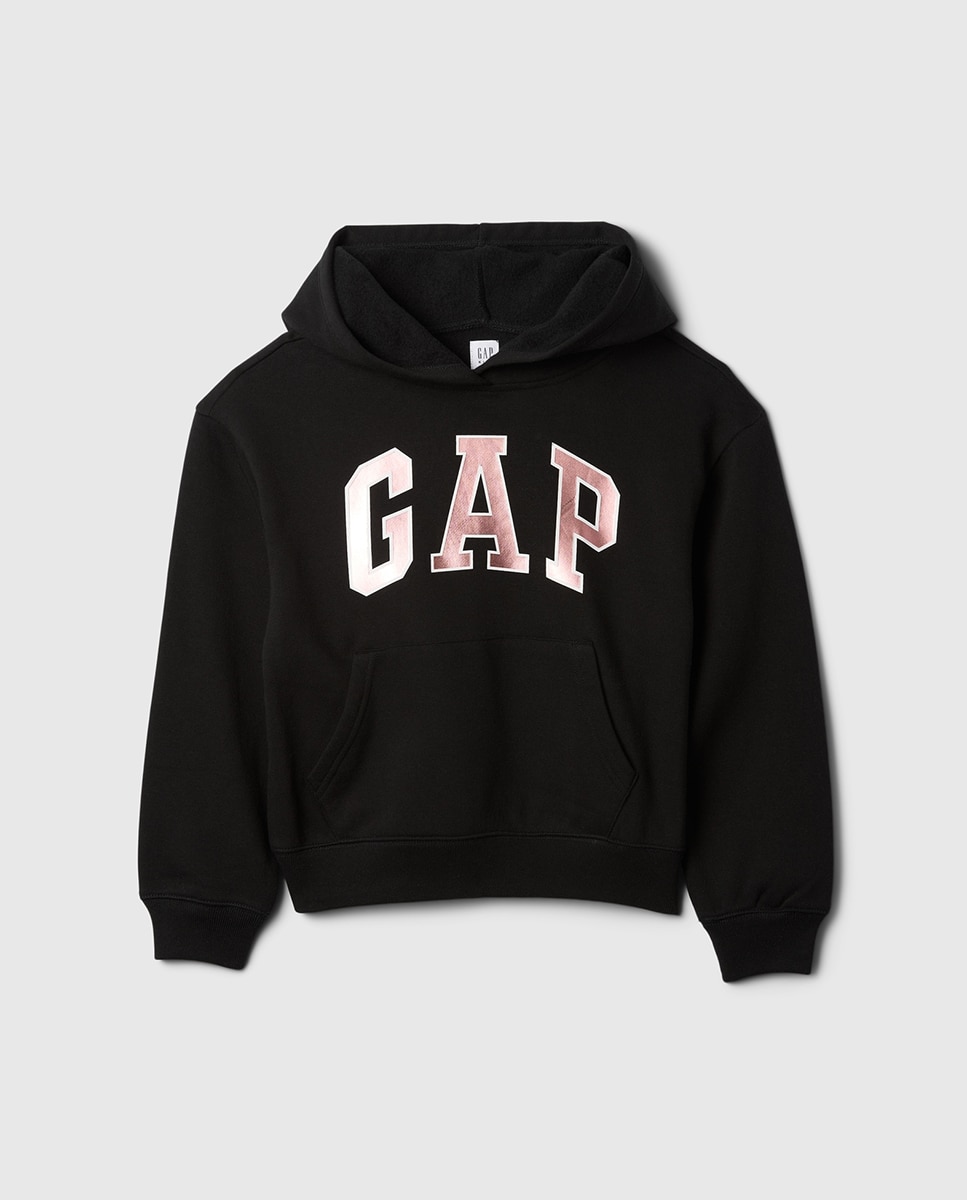 Imagen 0 de Sudadera de niña básica con capucha y logo central