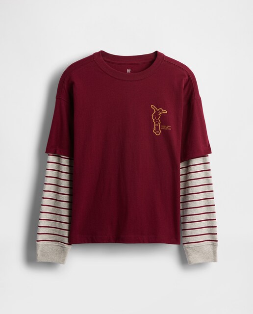 Imagen 0 de Camiseta de niño efecto doble prenda
