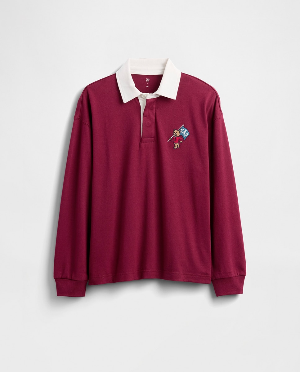 Imagen 0 de Polo para niños tipo rugby con cuello a contraste
