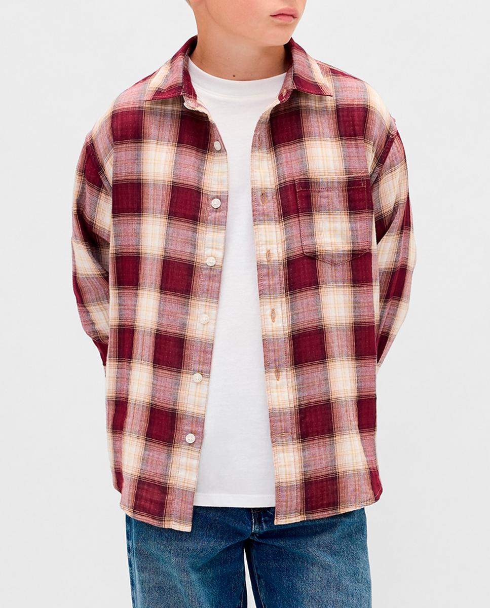Imagen 0 de Camisa de niño tejido cuadros relaxed fit