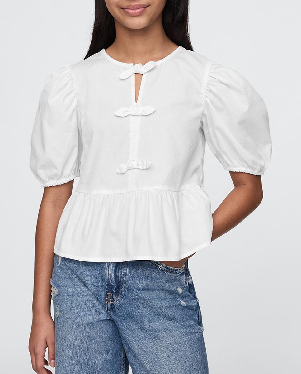 Imagen 0 de Blusa lazos con mangas abullonadas