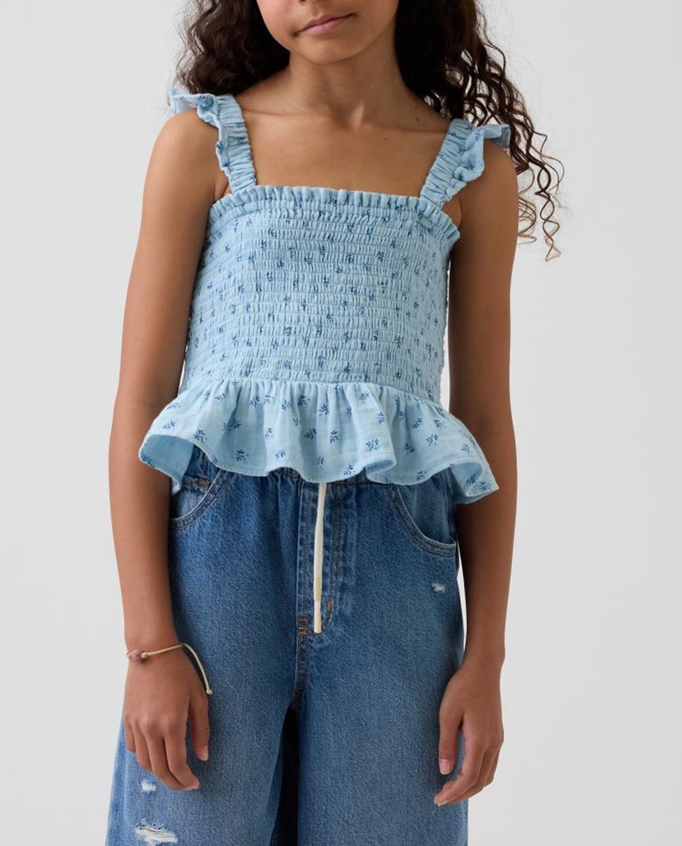 Imagen 0 de Top de niña ajustado con tirantes elásticos con volante