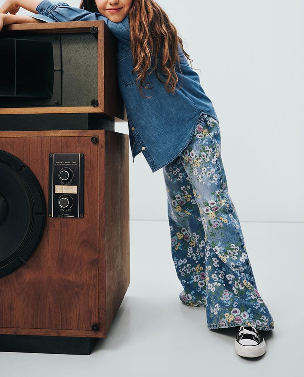 Imagen 0 de Pantalón de niña vaquero baggy estampado