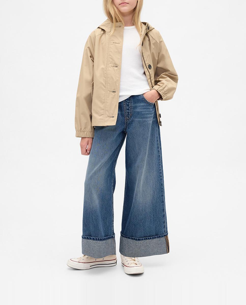 Imagen 0 de Pantalón vaquero de niña de pata ancha y cintura baja