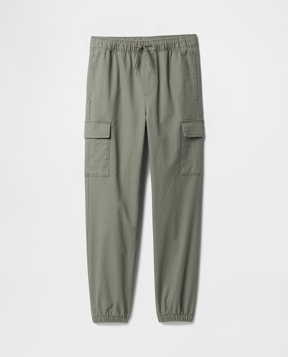Imagen 0 de Pantalón cargo con cintura elástica y bolsillos en las costuras de niño