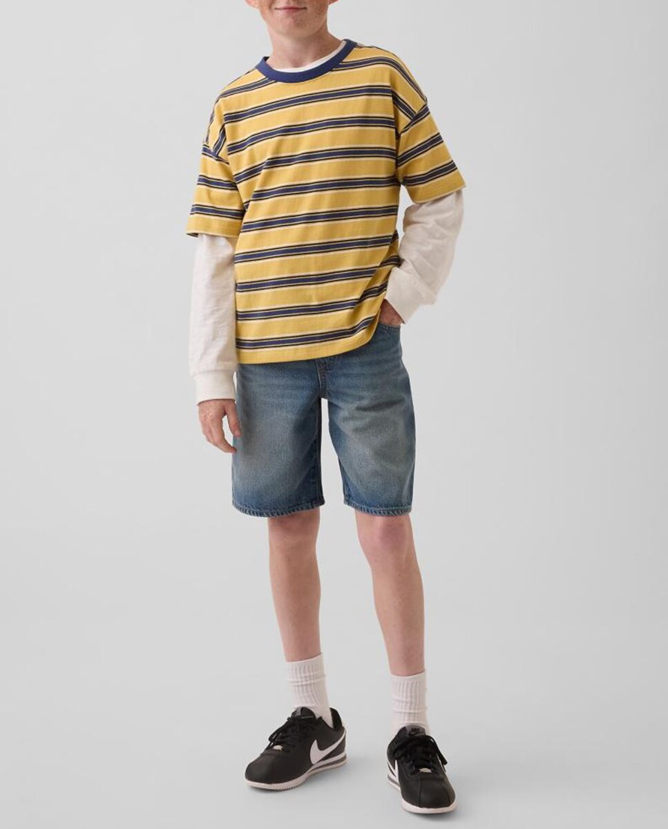 Imagen 0 de Pantalones cortos de tencel con cintura elástica y cordones de niño