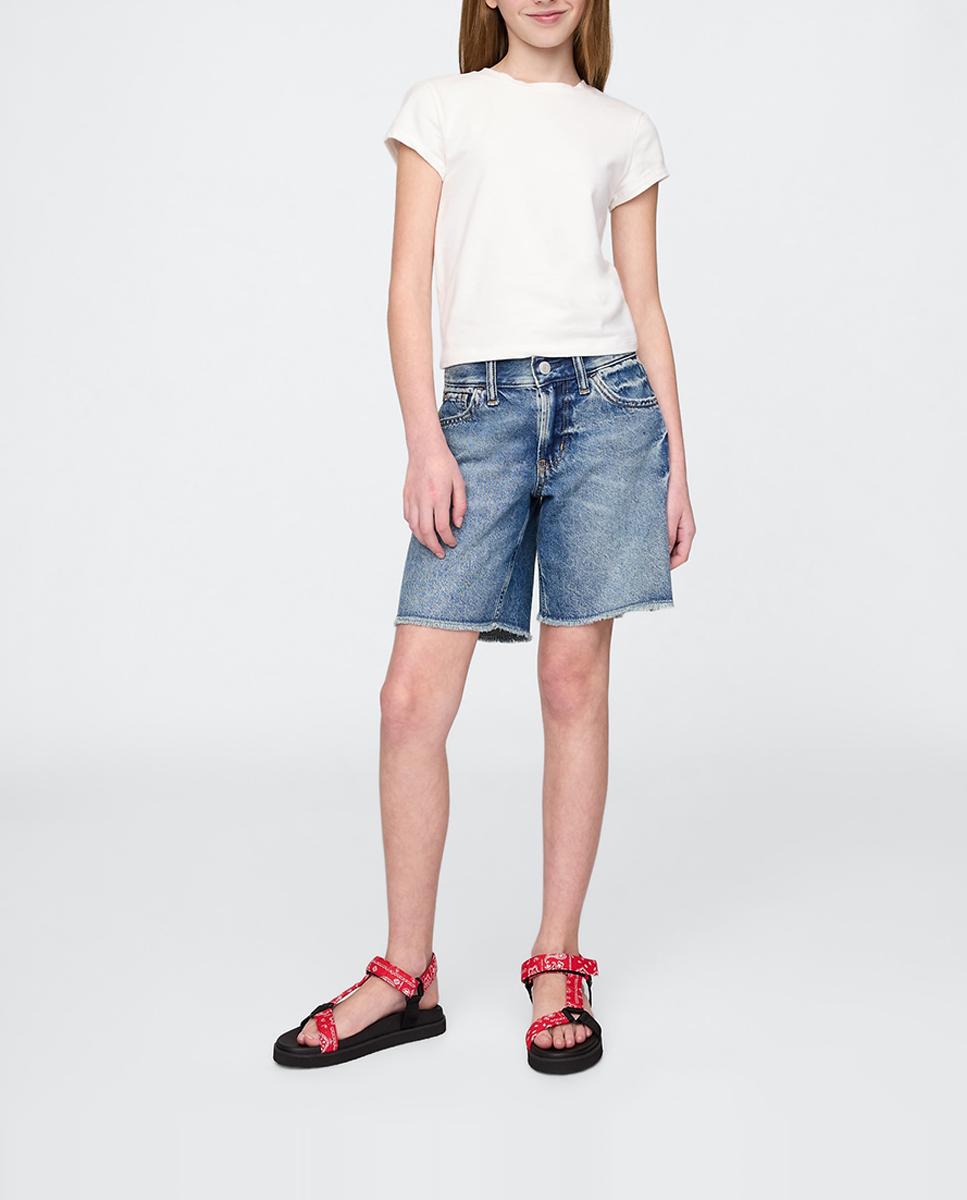 Imagen 0 de Bermudas vaqueras de tiro bajo para niña