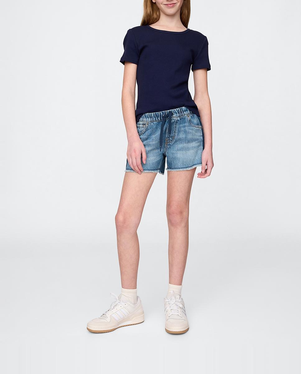 Imagen 0 de Shorts vaqueros de tiro bajo para niña