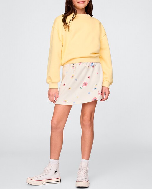 Imagen 0 de Falda estampada fantasía con cordones y cintura elástica