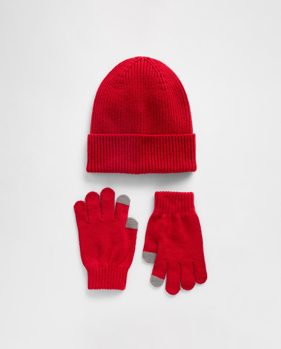 Imagen 0 de Conjunto de niño gorro y guantes en color liso