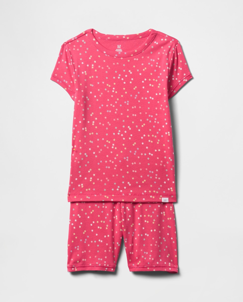 Imagen 0 de Conjunto de pijama de manga corta y pantaón corto de algodón