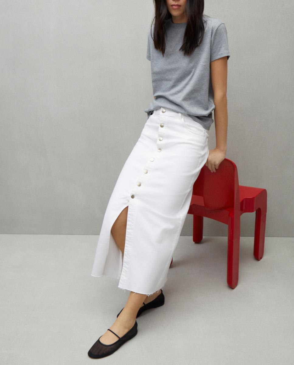 Imagen 0 de Falda larga denim con botones