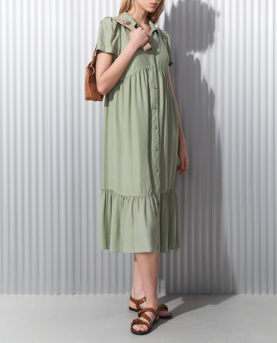 Imagen 0 de Vestido vaquero largo con paneles