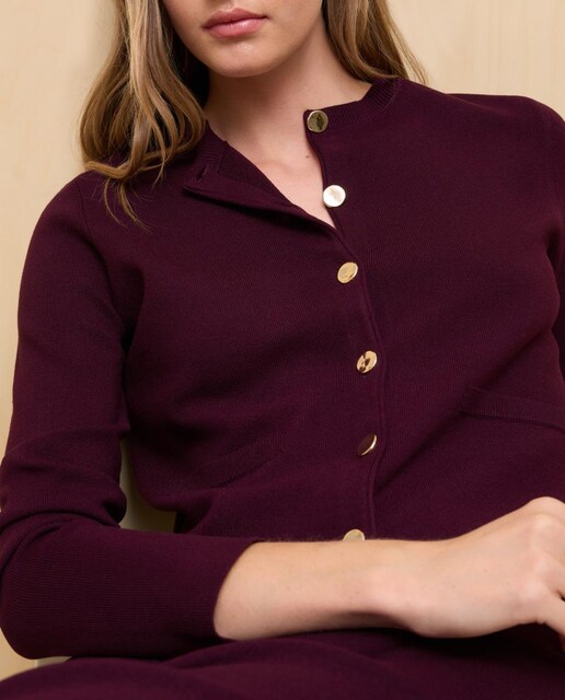 Imagen 0 de Chaqueta de mujer de punto con cierre de botones metálicos