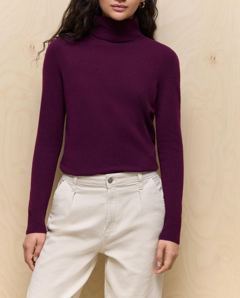 Imagen 0 de Jersey liso de cuello alto de mujer