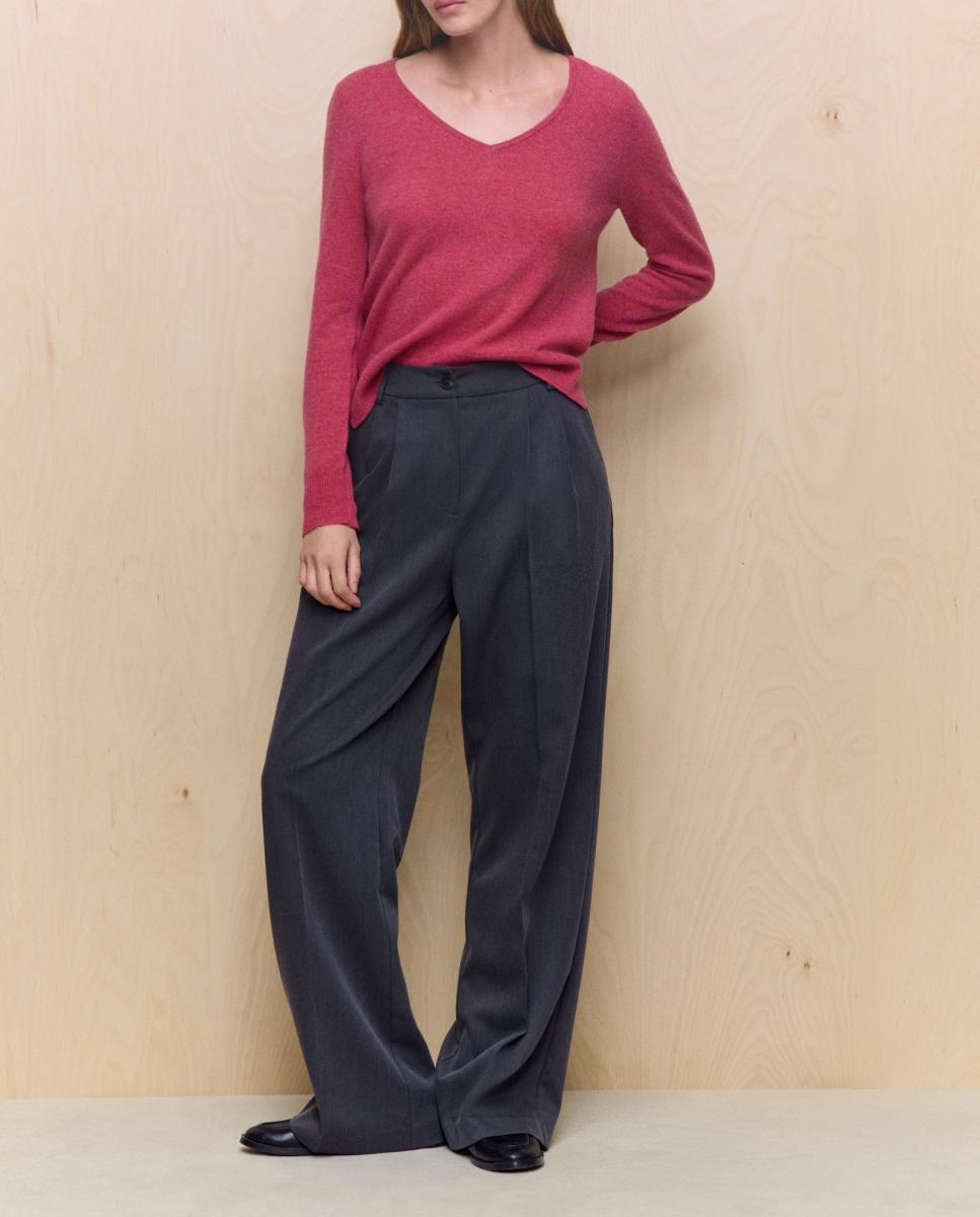 Imagen 0 de Jersey liso de cuello pico de mujer