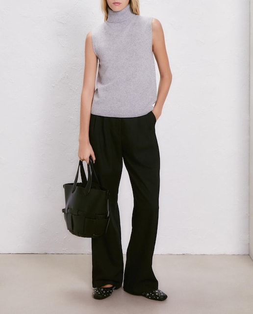 Imagen 0 de Jersey de mujer cuello vuelto sin mangas lana con cashmere