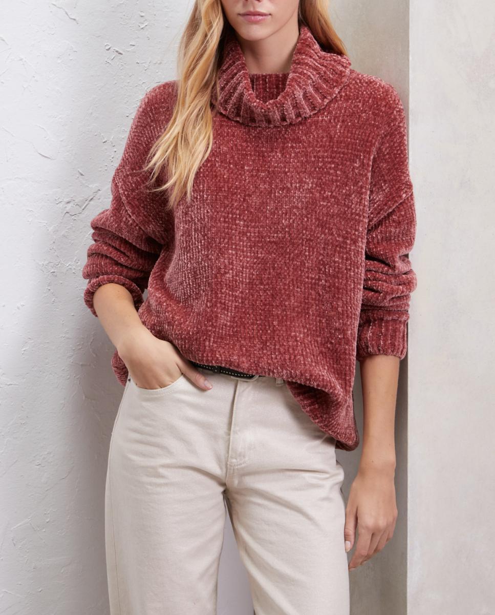 Imagen 0 de Jersey de mujer cuello vuelto chenilla