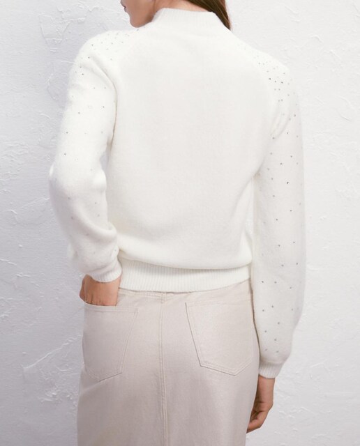 Imagen 0 de Jersey de mujer cuello perkins aplicación piedras