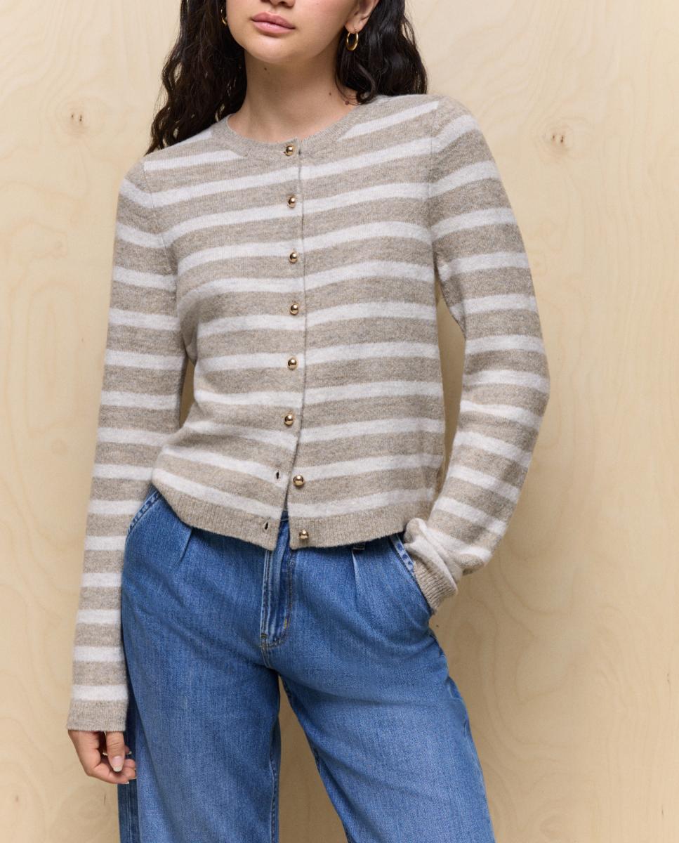 Imagen 0 de Chaqueta de mujer de punto soft con botones metalizados