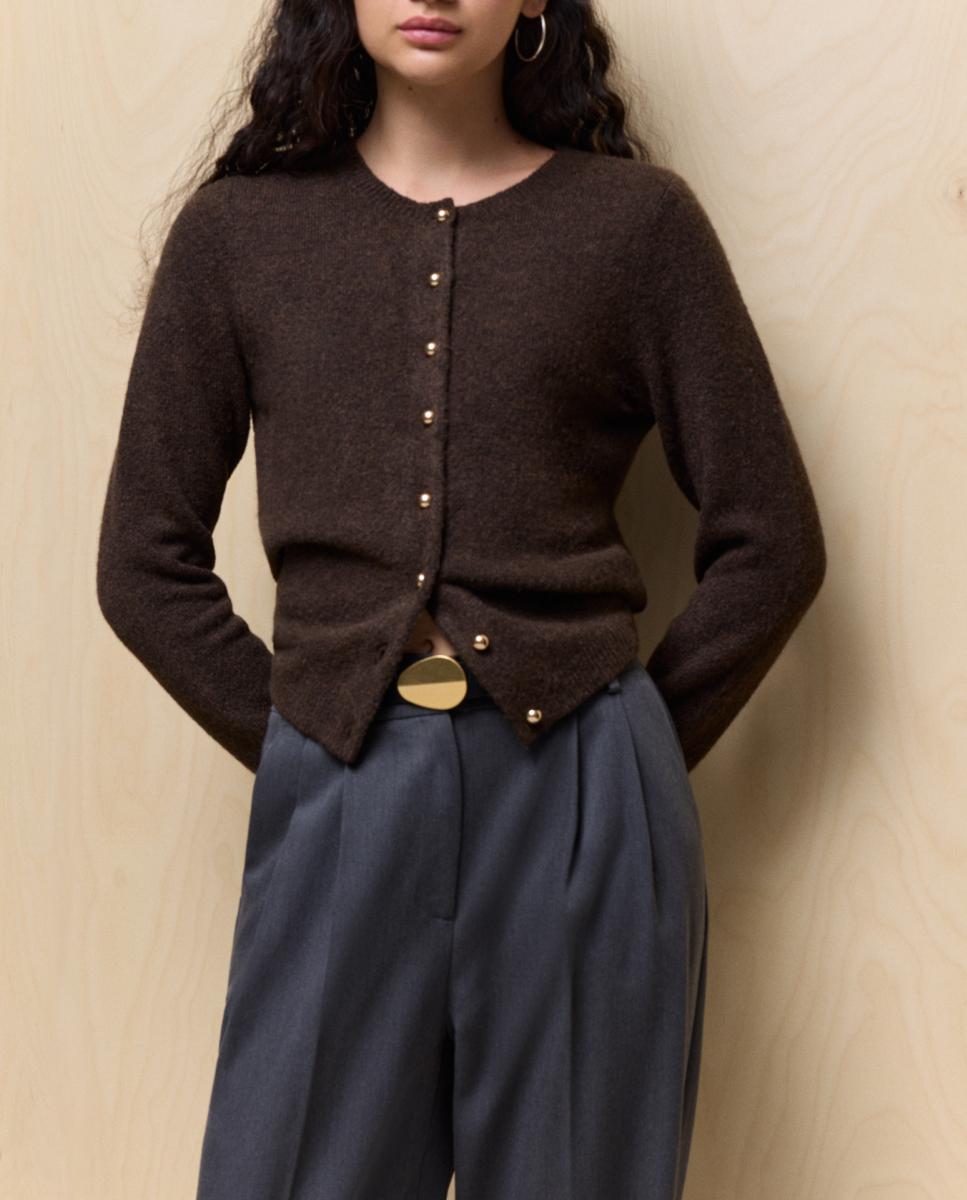 Imagen 0 de Chaqueta de mujer de punto soft con botones metalizados