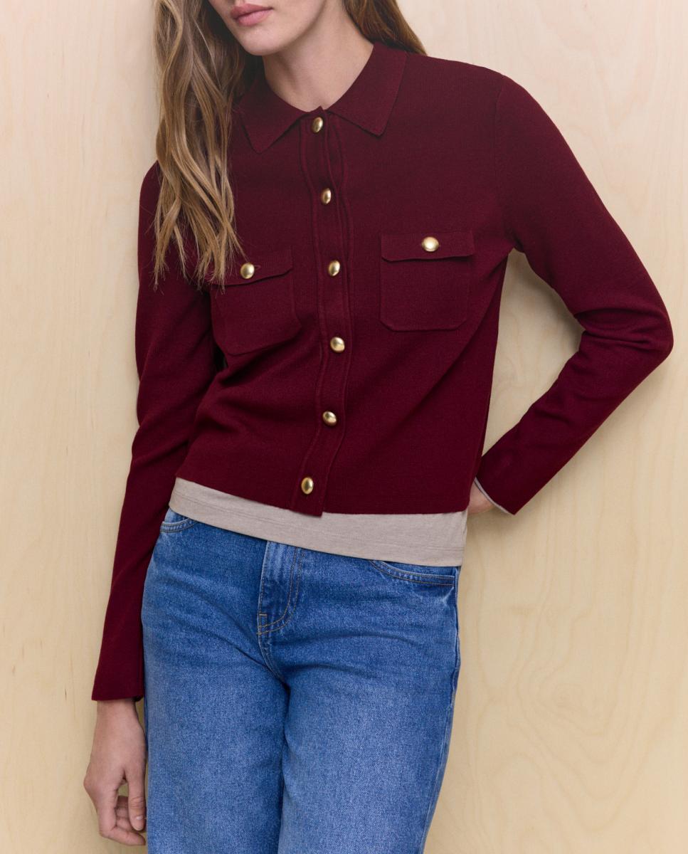 Imagen 0 de Chaqueta de punto lisa de mujer