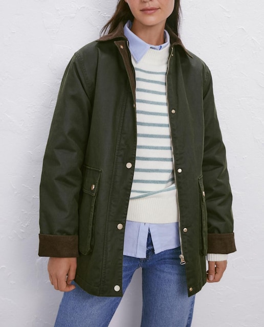 Imagen 0 de Parka de mujer encerada cuello pana