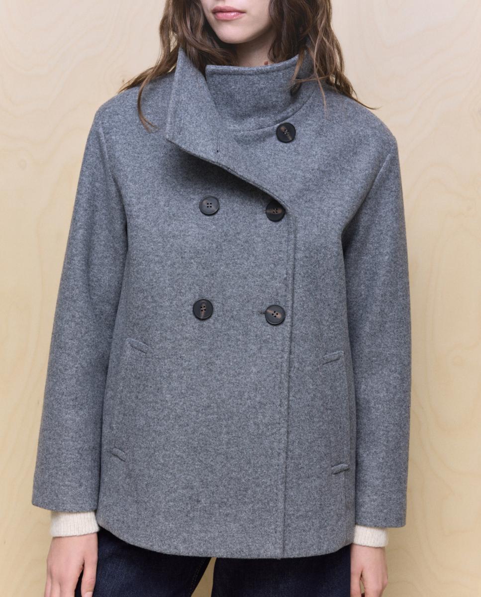 Imagen 0 de Chaquetón de mujer liso con cuello chimenea
