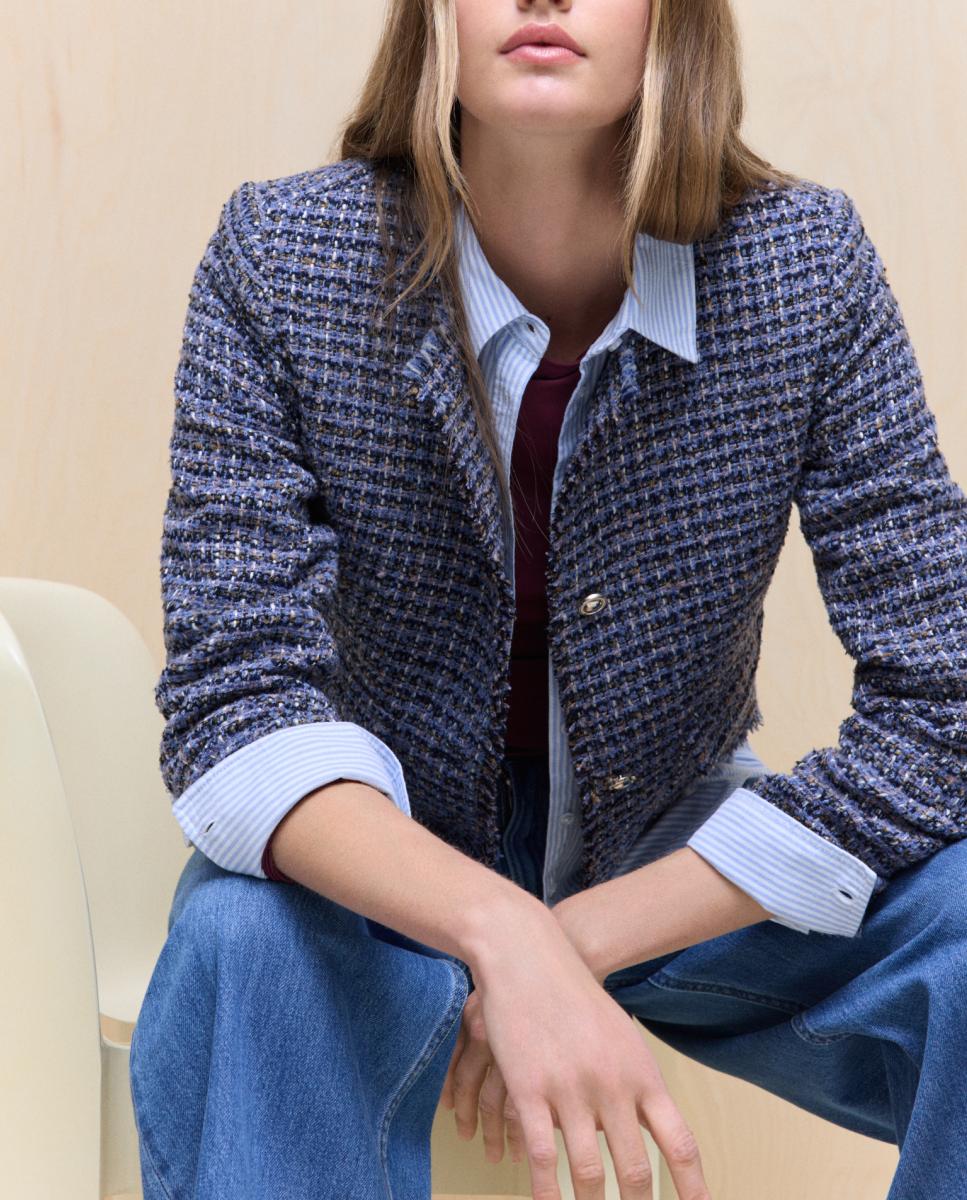 Imagen 0 de Chaqueta tweed de mujer tejida