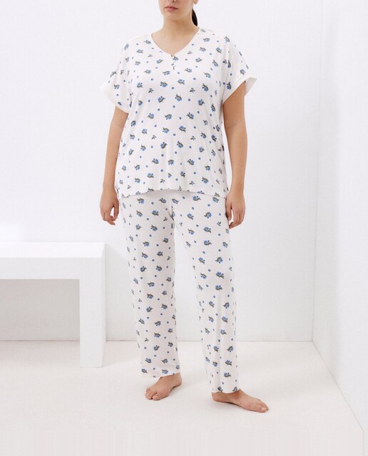 Imagen 0 de Pijama largo manga corta pico