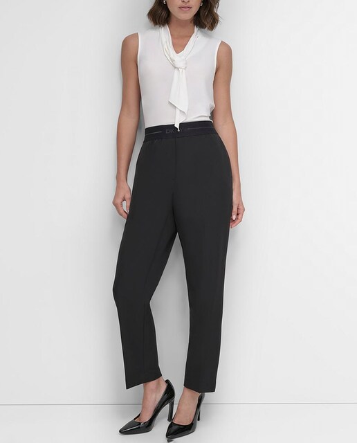 Imagen 0 de Pantalones de mujer con cinturilla elástica y logo marca "DKNY"