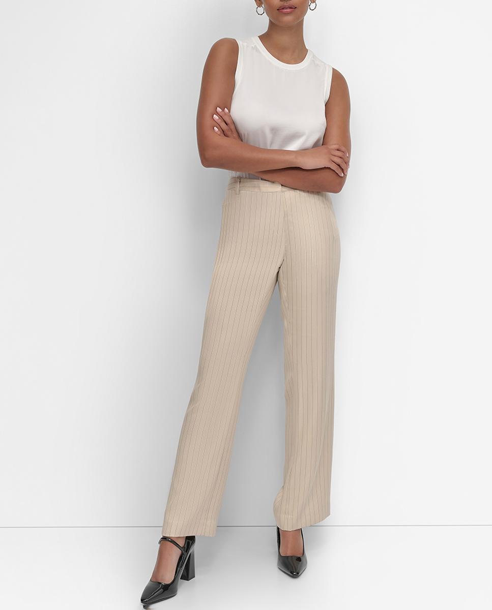 Imagen 0 de Pantalones de mujer rectos a rayas y pinzas