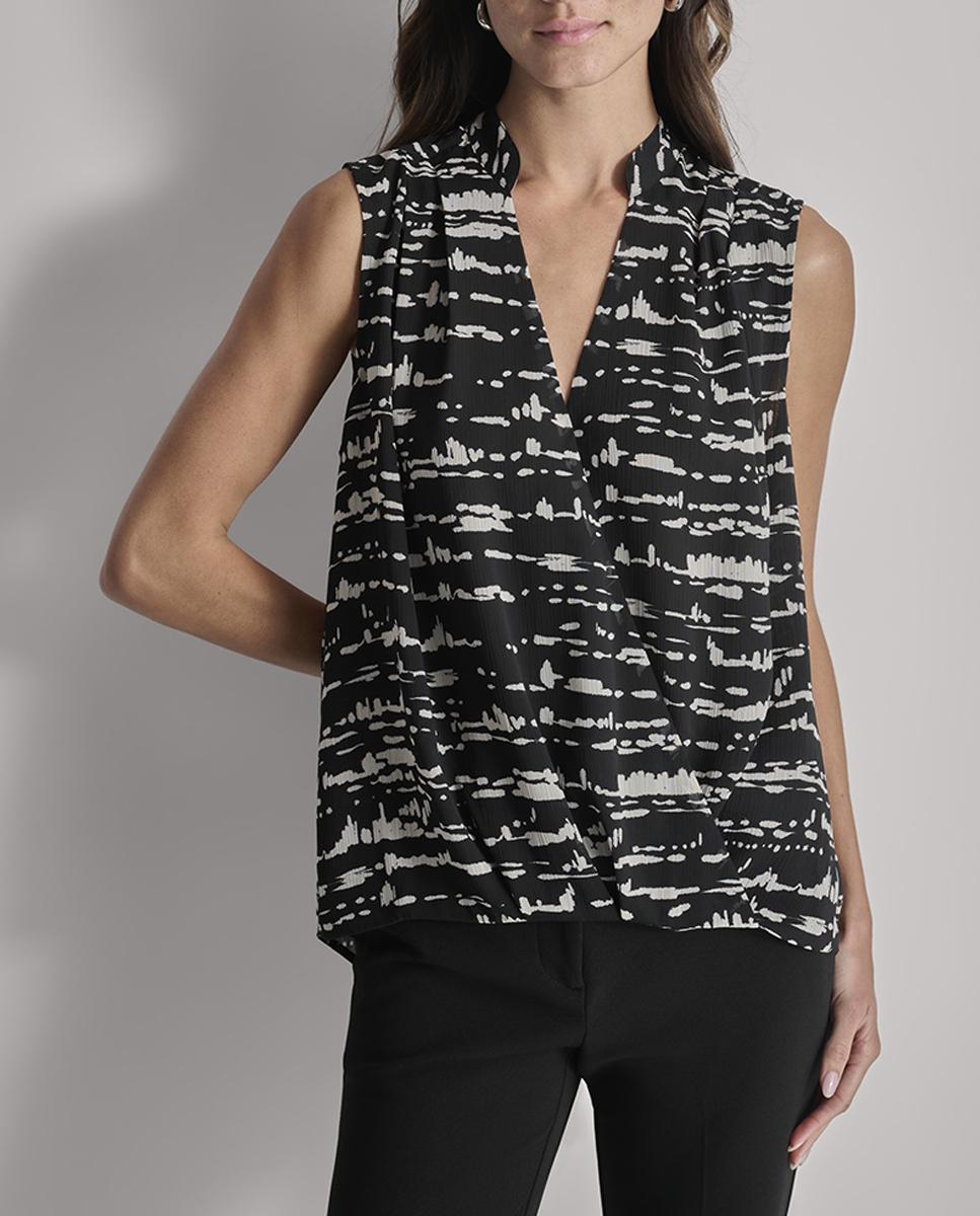 Imagen 0 de Blusa con cuello de pico y sin mangas